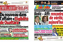 Le Forum ICI 2014 et Pascal Affi N'guessan se disputent la Une des journaux ivoiriens